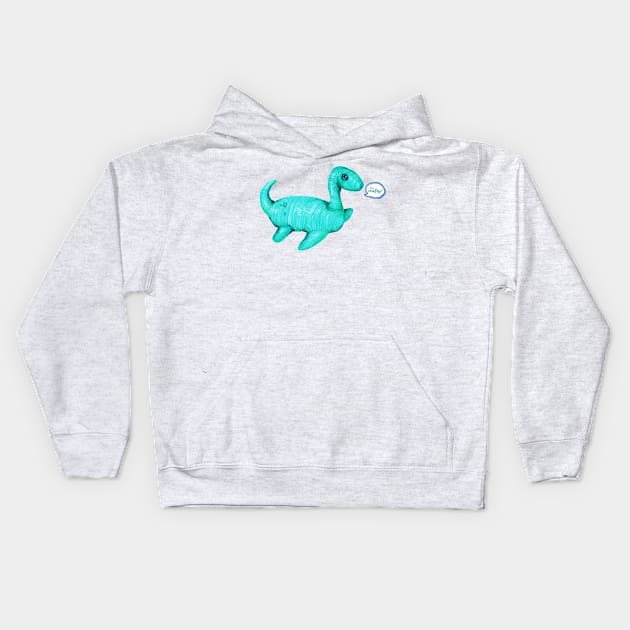 Crafty Nessie Kids Hoodie by FishWithATopHat